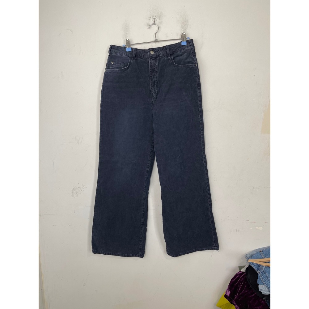 Pilcro High Rise Wide Leg Corduroy Pants Charcoal Gray Size 32